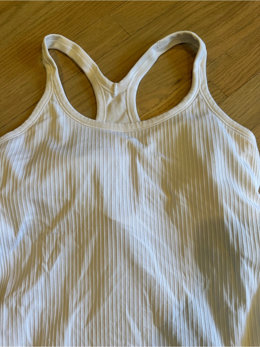 lululemon athletica White Ribbed Racerback Tank - Picture 3 of 6